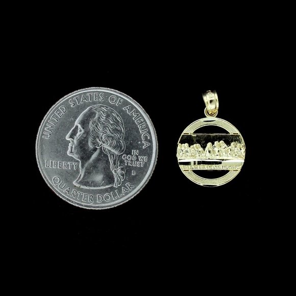 10K Real Gold Rope Chain and Last Supper Pendant Set - Picture 4 of 9